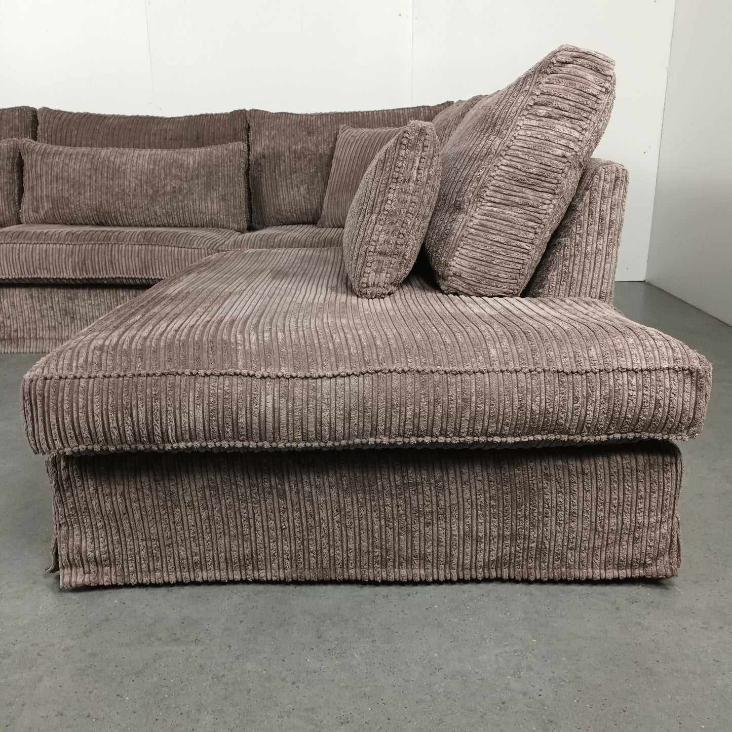Royale Ribstof hoekbank | creme