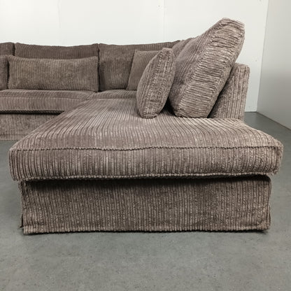 Royale Ribstof hoekbank | creme