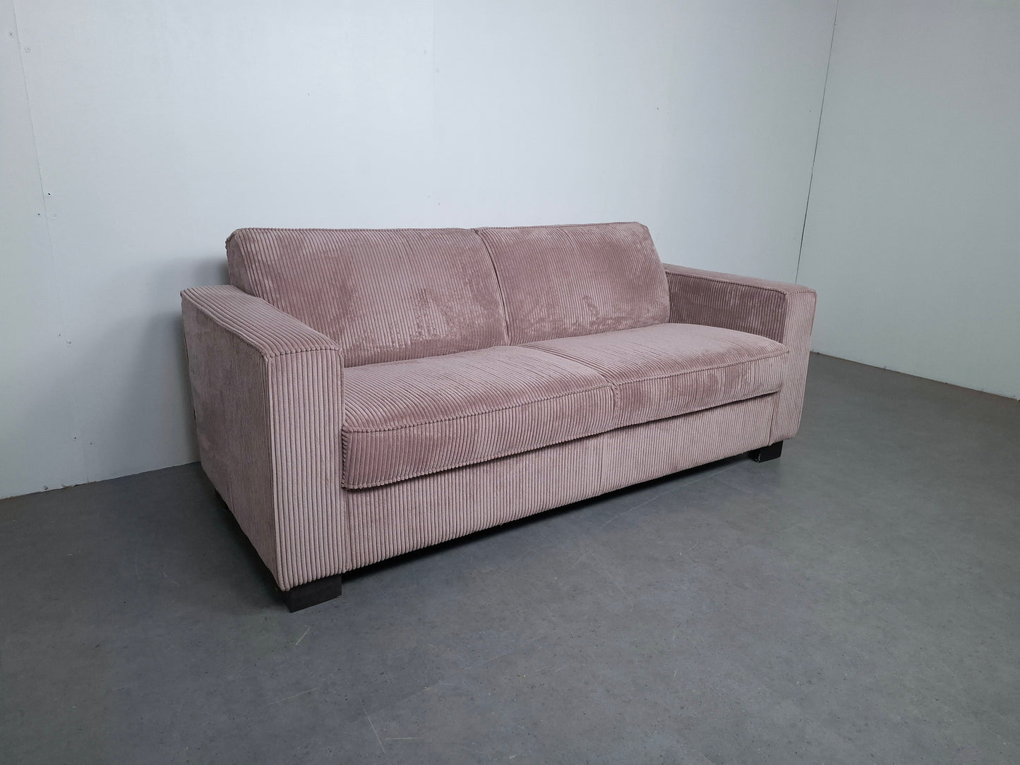 Zachte ribstof 2 zits bank | Roze