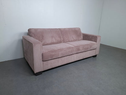 Zachte ribstof 2 zits bank | Roze