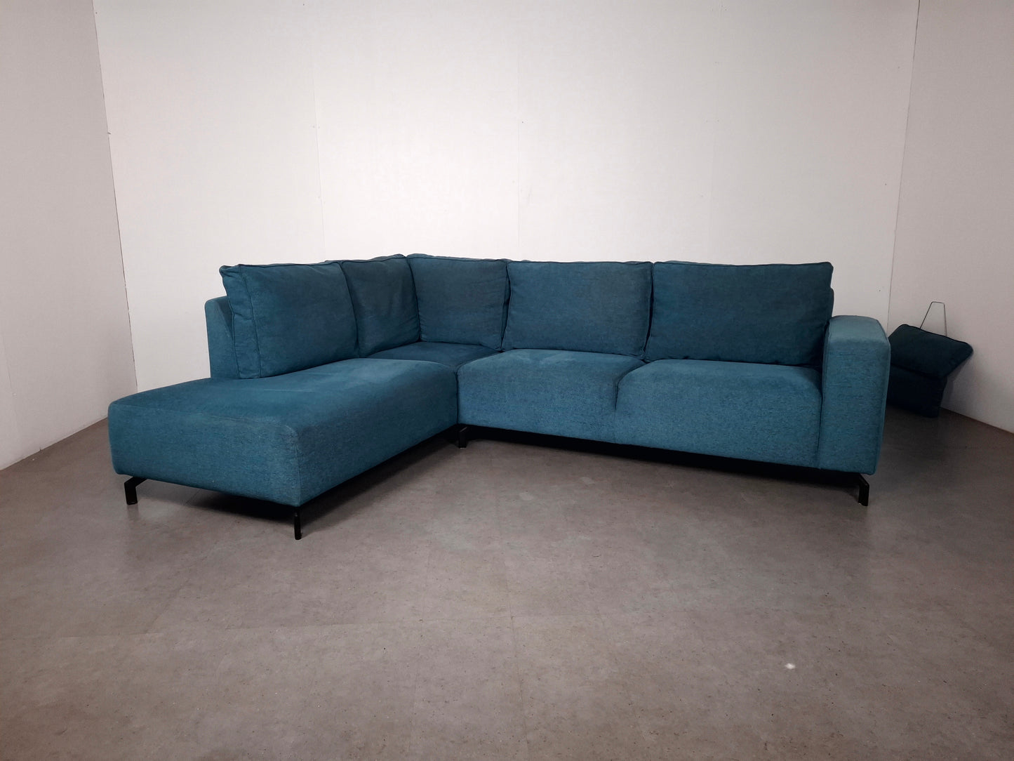 Hoekbank met Verplaatsbare Hoofdleuning | Aqua Blauw