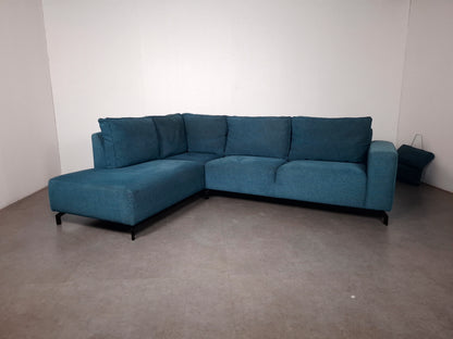 Hoekbank met Verplaatsbare Hoofdleuning | Aqua Blauw
