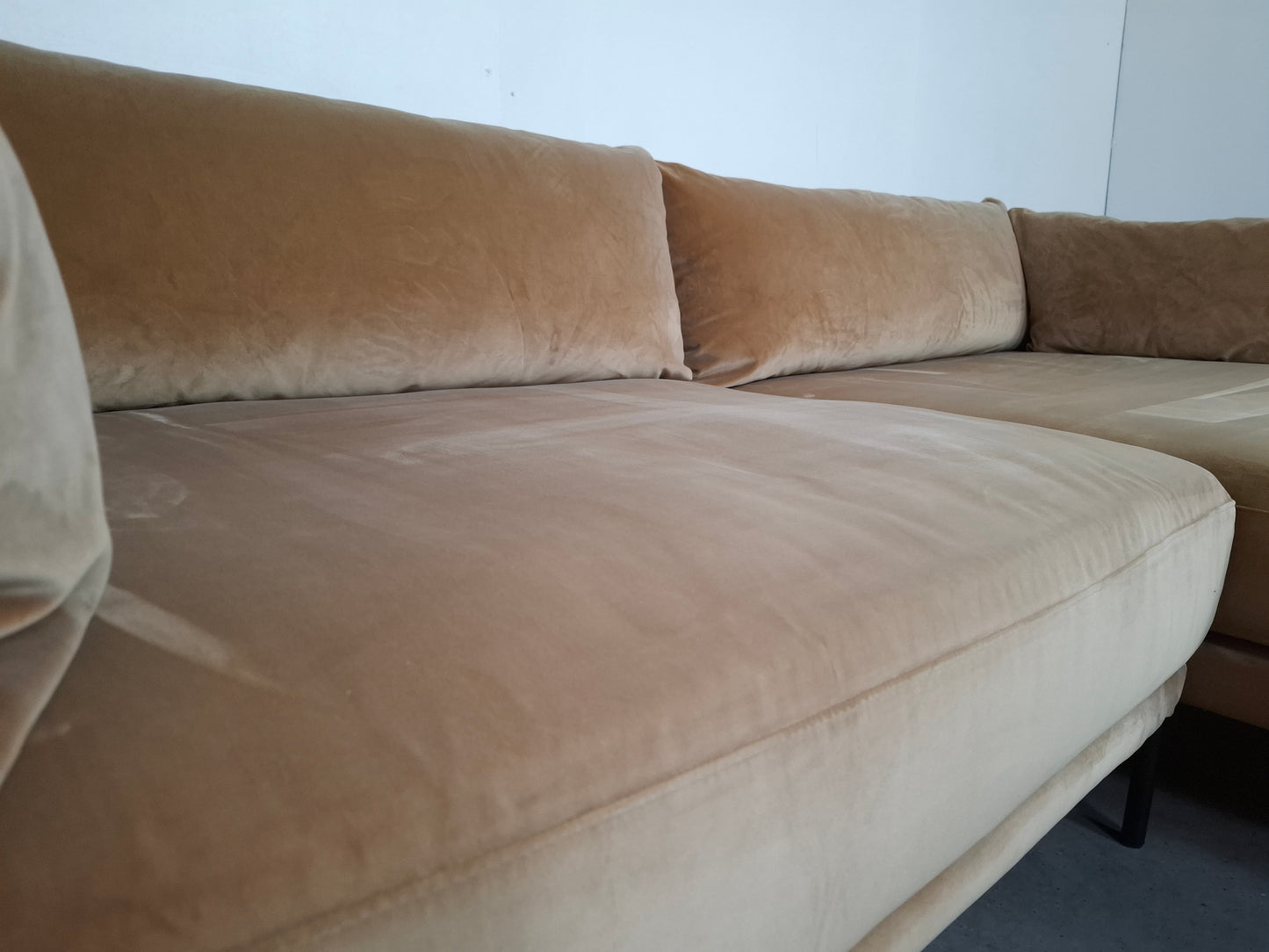 Sofacompany Hoekbank Velourse | Goud / creme