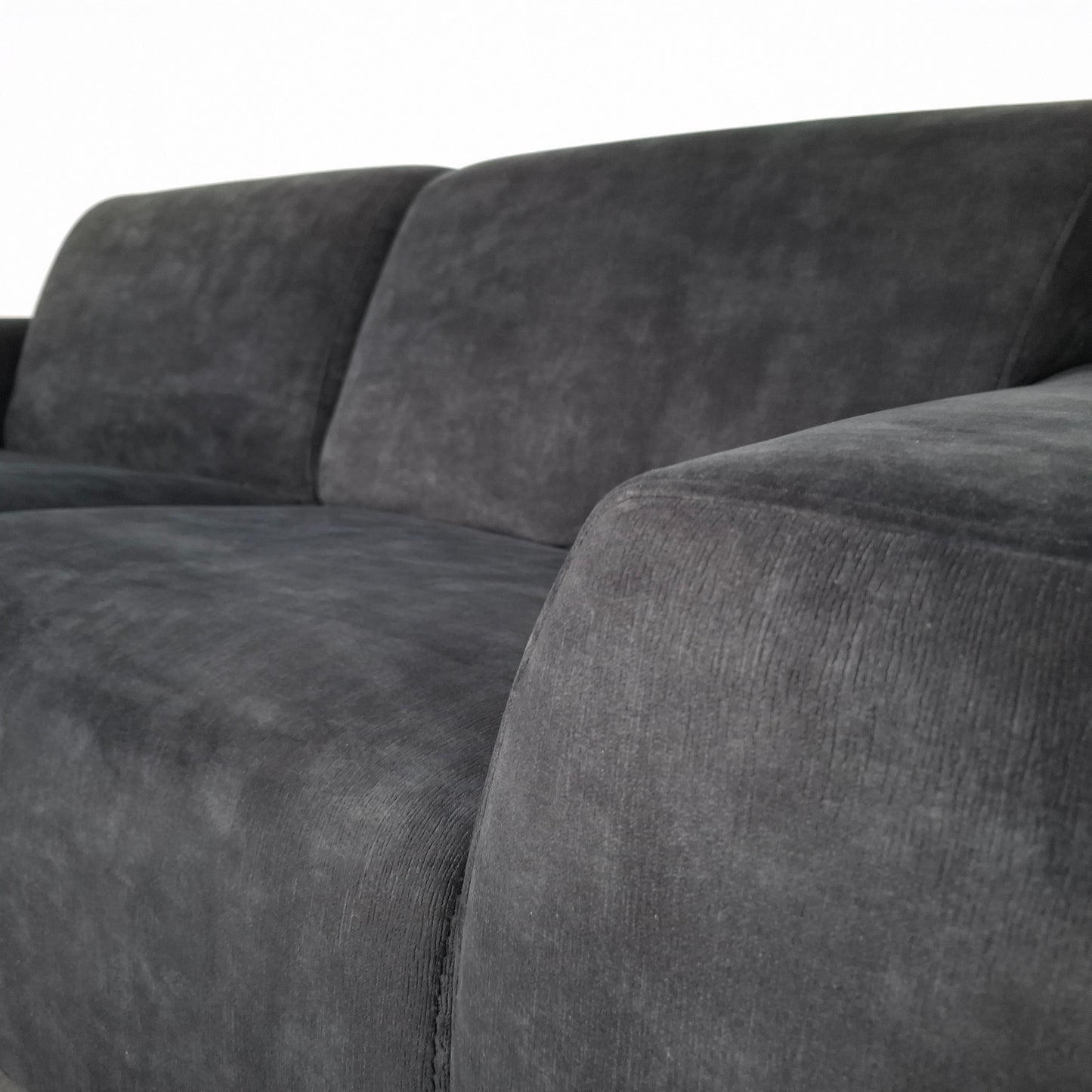 Velourse 2-zits hoekbank | Donker blauw