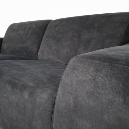 Velourse 2-zits hoekbank | Donker blauw