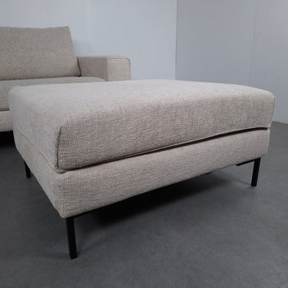 Moderne 4-zits bank met hocker | Creme