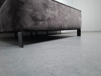 Velourse 3 zits bank met Stonewash | Grijs