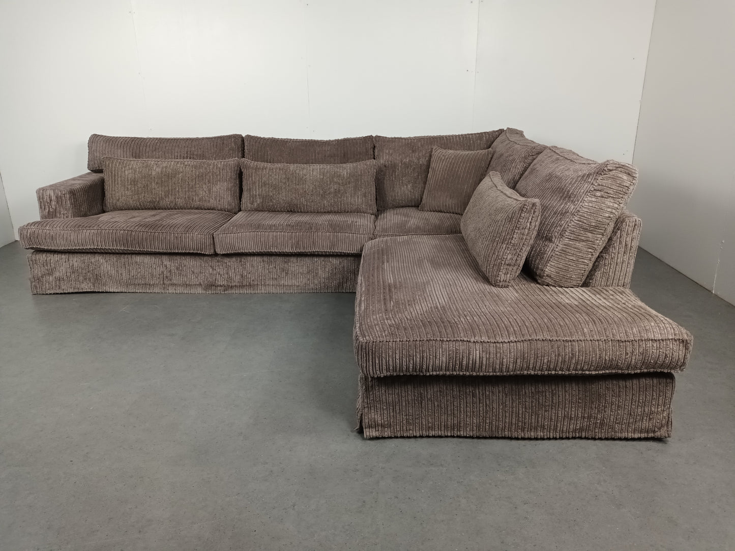 Royale Ribstof hoekbank | creme