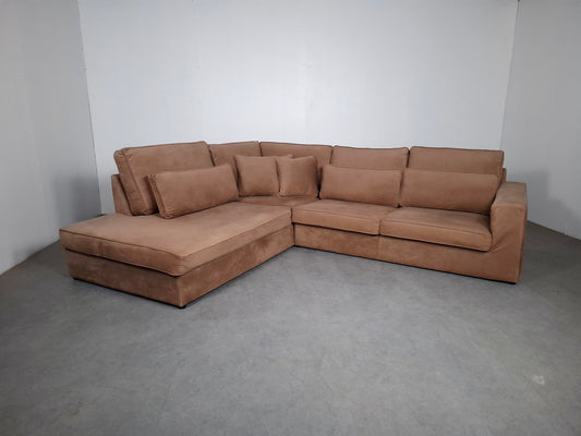 Velourse comfortabele Hoekbank | Creme