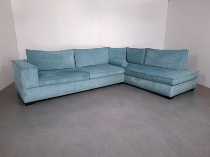Hoogwaardige hoekbank | Licht blauw