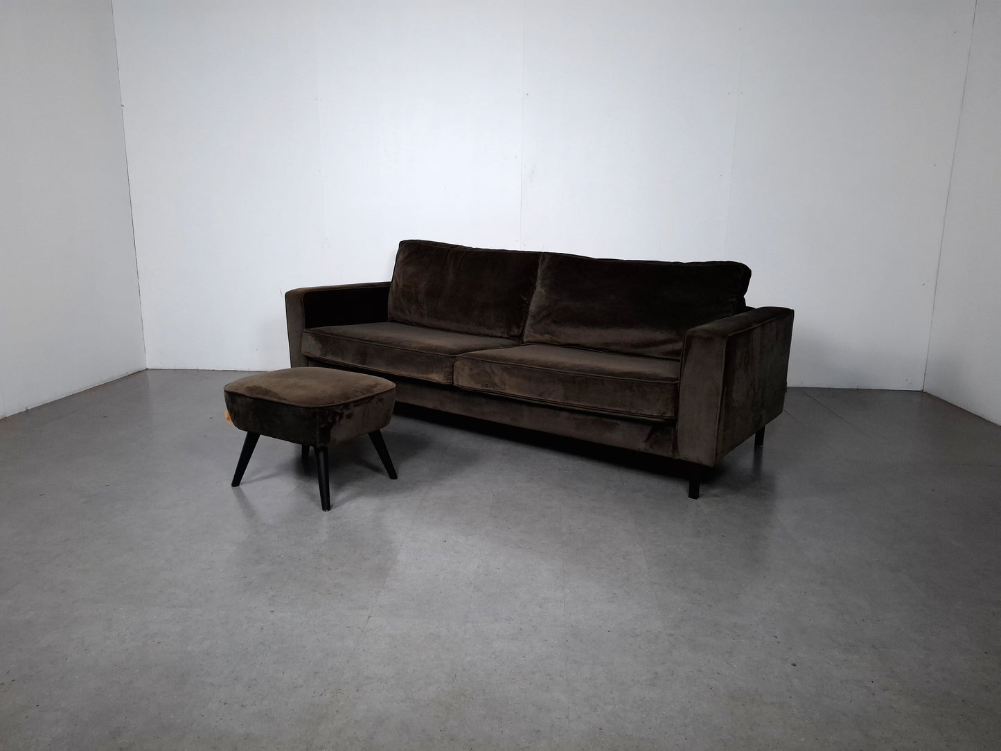 Woood Robin 3 zits Bank met Hocker | Warmgroen