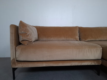 Sofacompany Hoekbank Velourse | Goud / creme