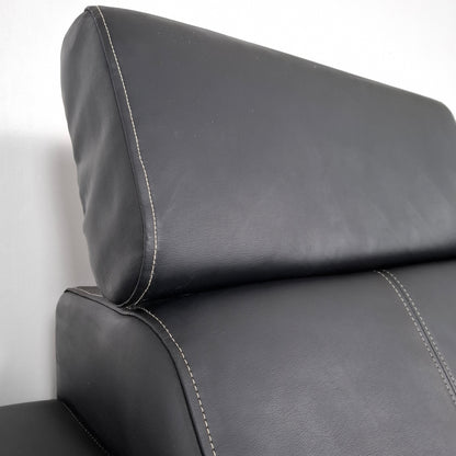 Moderne hoekbank van leder | Zwart