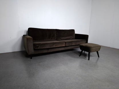 Woood Robin 3 zits Bank met Hocker | Warmgroen