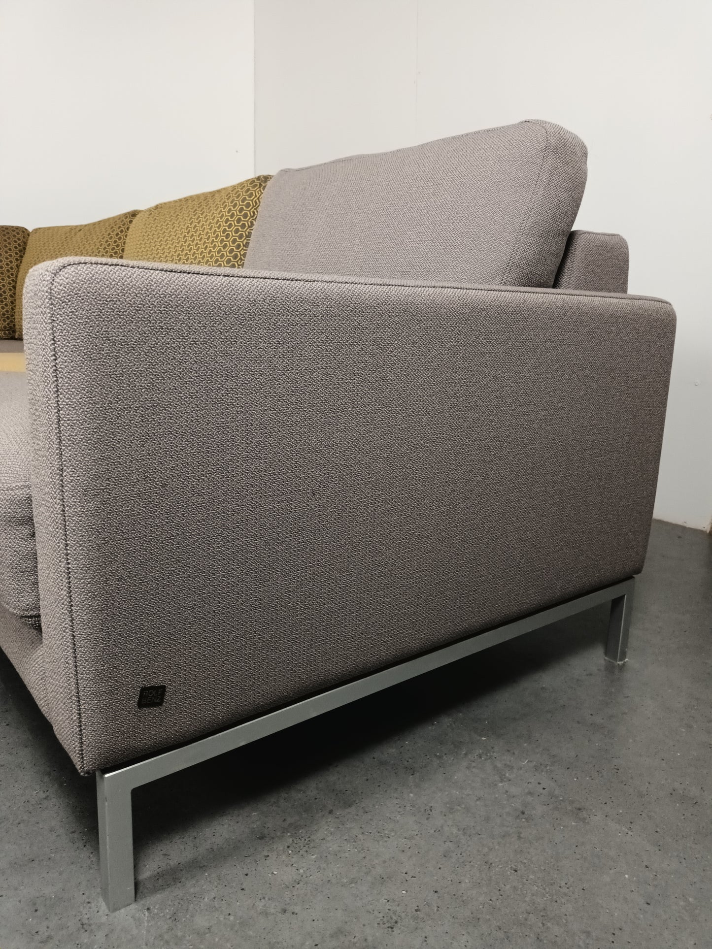 Rolf Benz designer hoekbank | Licht grijs & geel