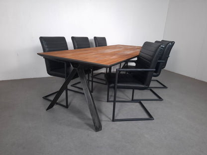 Eetkamer set: Hoge kwaliteits Eettafel met 6 Stoelen