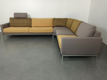 Rolf Benz designer hoekbank | Licht grijs & geel
