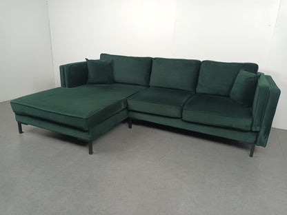 Moderne 3 zits hoekbank | Smaragd groen