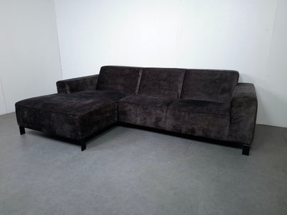 Velourse 3 zits bank met Stonewash | Grijs