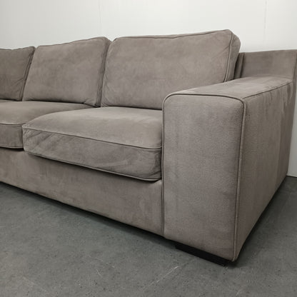 Velourse hoekbank | Wit (vergrijsd)