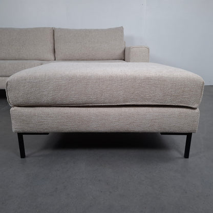 Moderne 4-zits bank met hocker | Creme