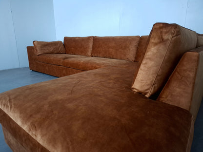 Velourse Hoekbank met 2 sets Hoezen | GRATIS BEZORGING | Gereinigd