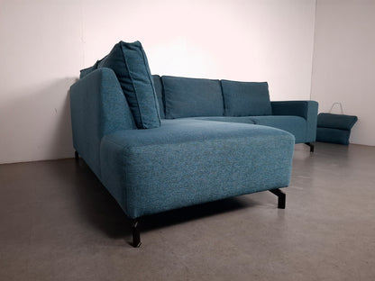 Hoekbank met Verplaatsbare Hoofdleuning | Aqua Blauw