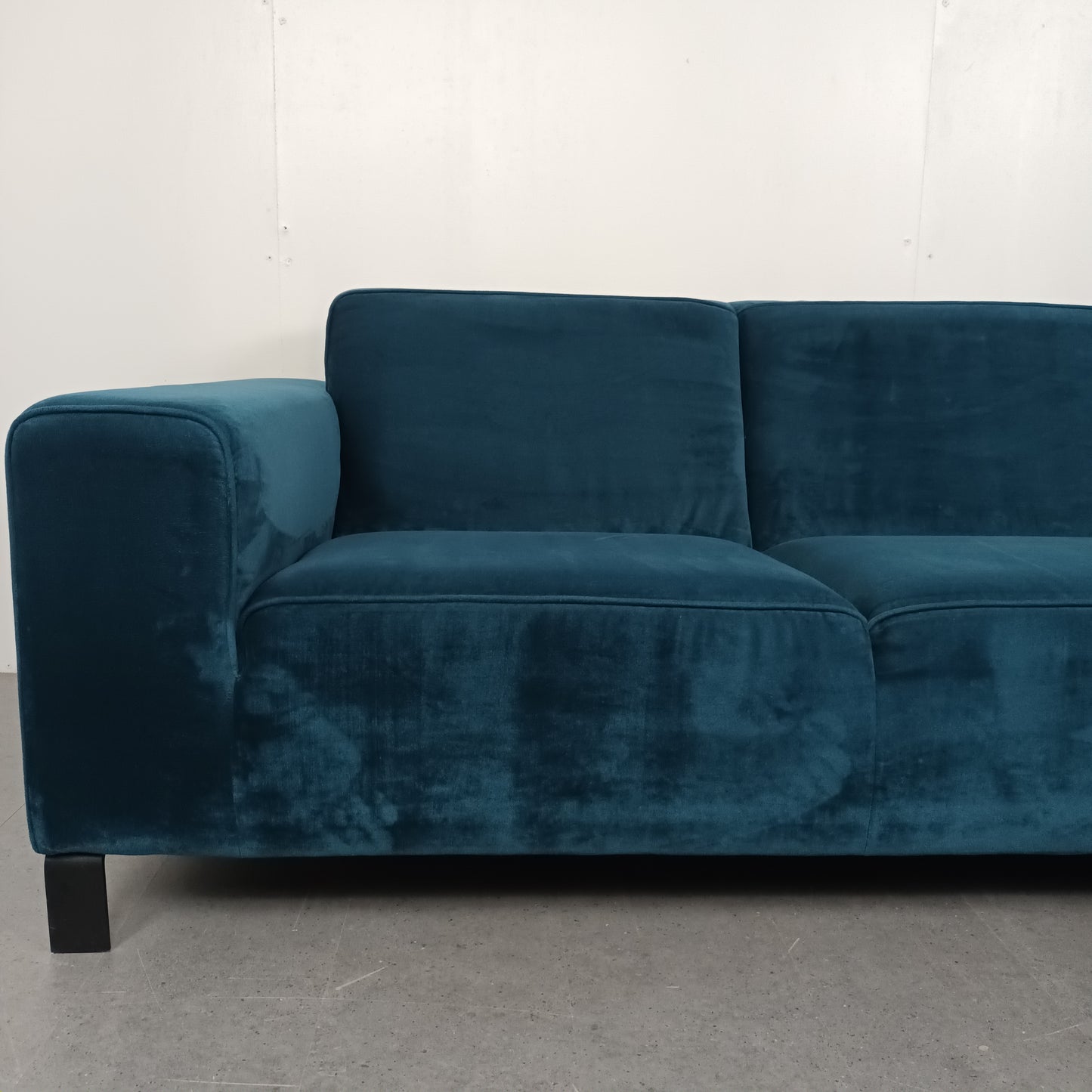 Velourse hoekbank | Diep blauw