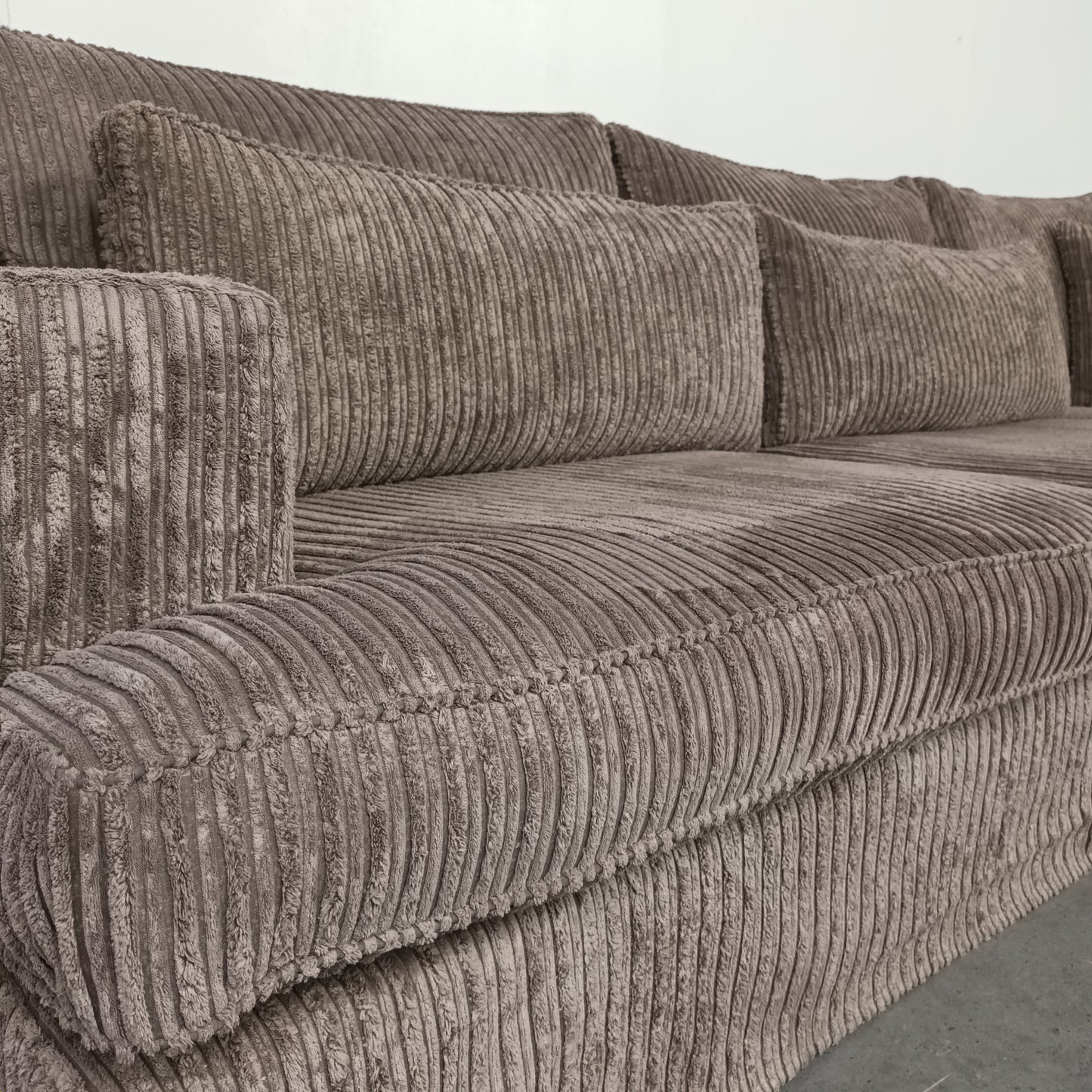 Royale Ribstof hoekbank | creme