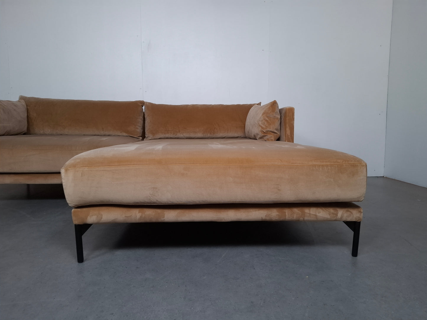 Sofacompany Hoekbank Velourse | Goud / creme