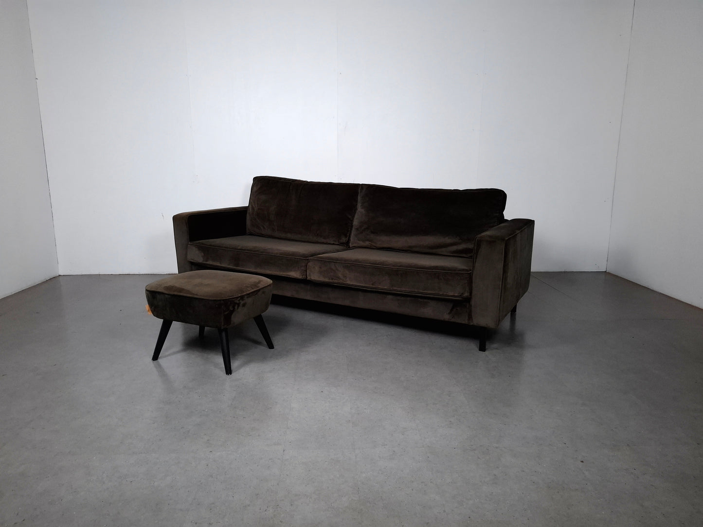 Woood Robin 3 zits Bank met Hocker | Warmgroen