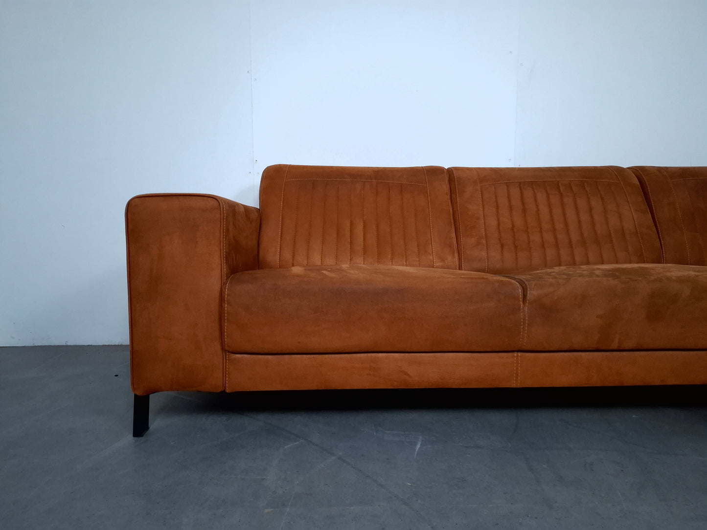 Moderne Suede look Hoekbank | Cognac bruin