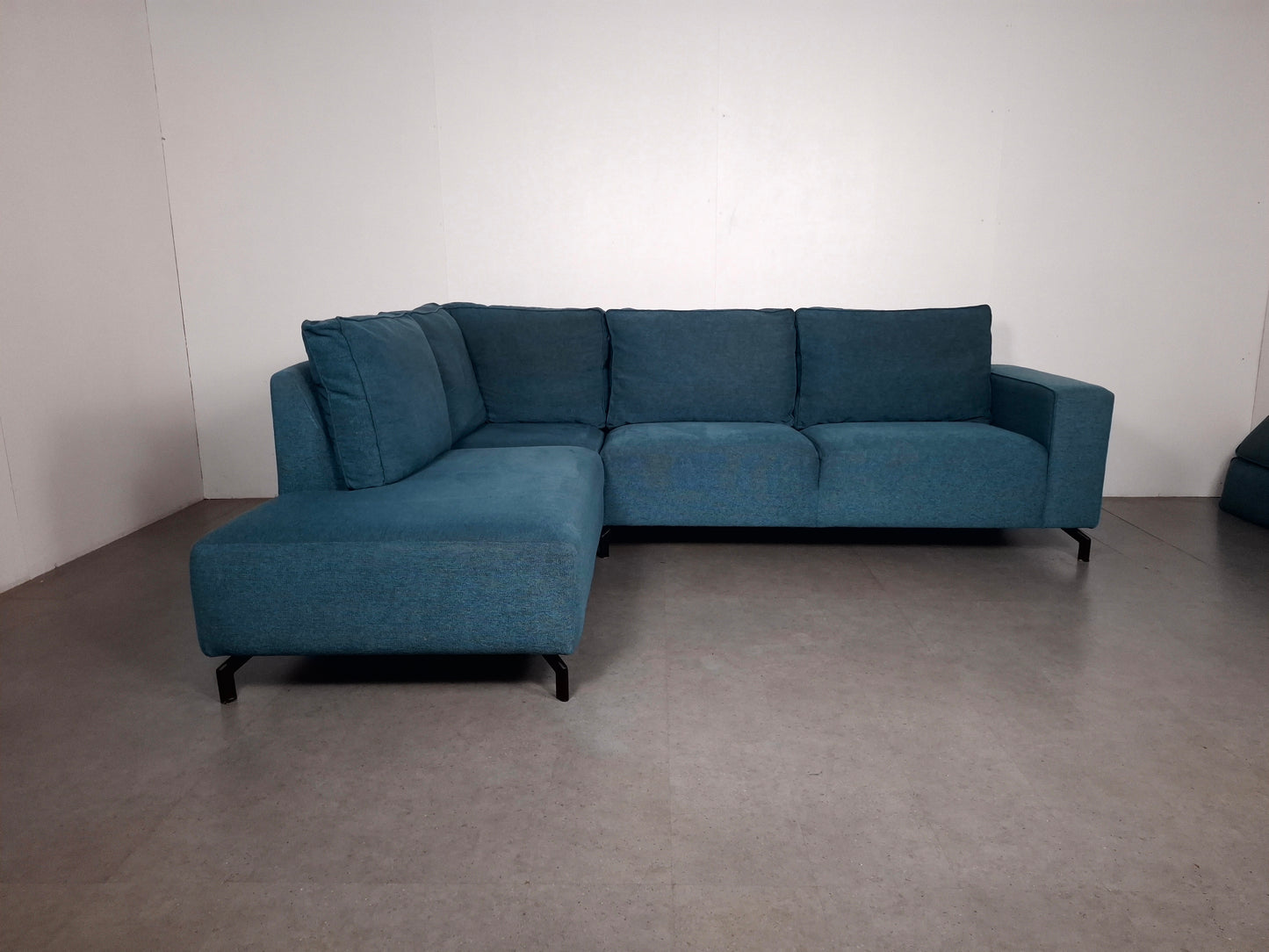 Hoekbank met Verplaatsbare Hoofdleuning | Aqua Blauw