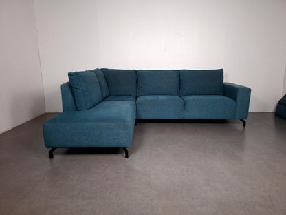 Hoekbank met Verplaatsbare Hoofdleuning | Aqua Blauw