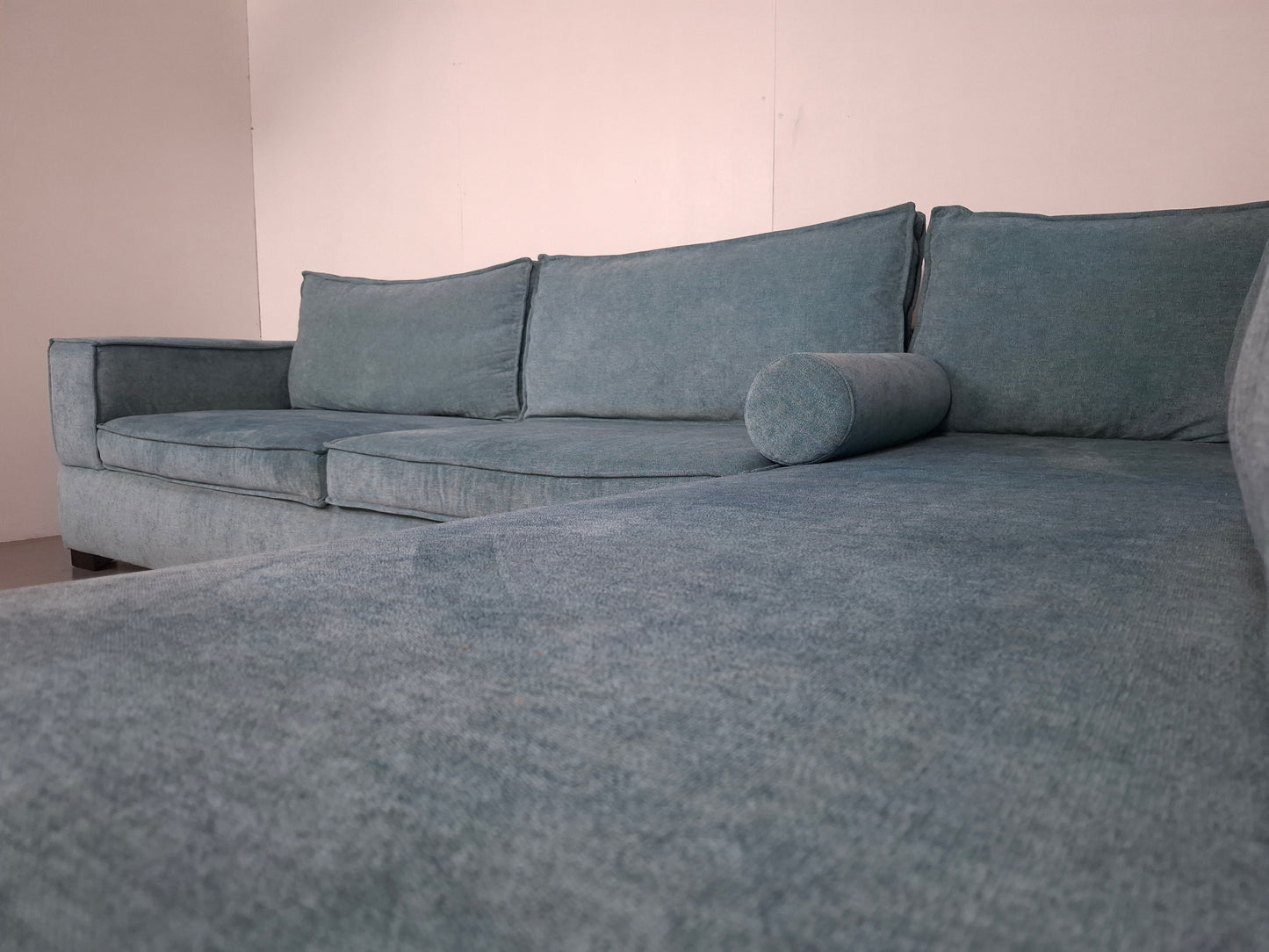Hoogwaardige hoekbank | Licht blauw