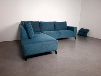 Hoekbank met Verplaatsbare Hoofdleuning | Aqua Blauw