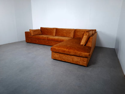 Velourse Hoekbank met 2 sets Hoezen | GRATIS BEZORGING | Gereinigd