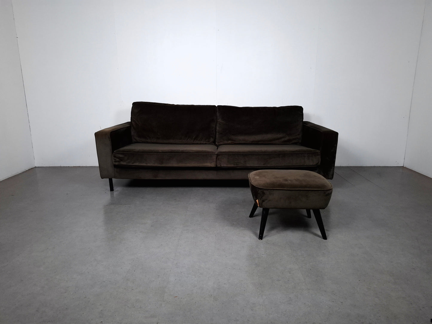 Woood Robin 3 zits Bank met Hocker | Warmgroen