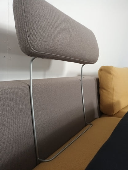 Rolf Benz designer hoekbank | Licht grijs & geel