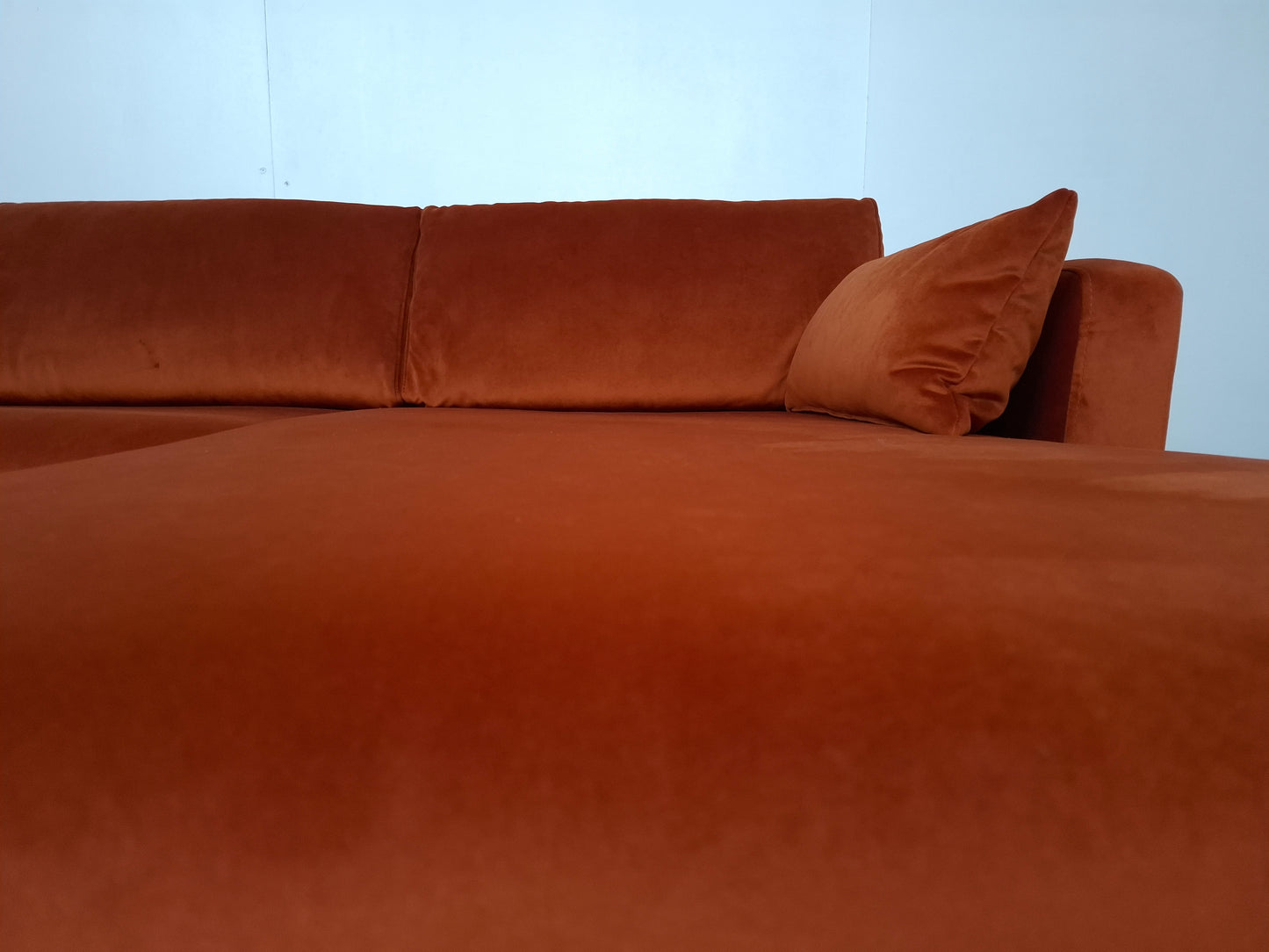 NOUS Living 3 zits hoekbank velvet | Oranje