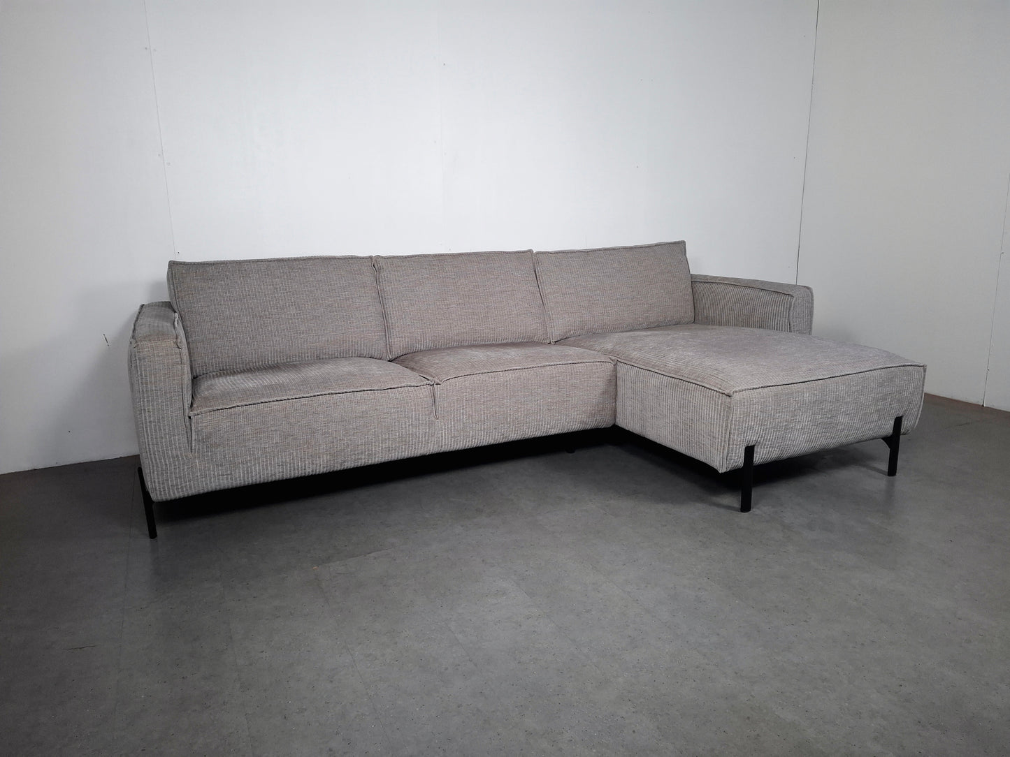 Moderne Rib Hoekbank | Licht grijs