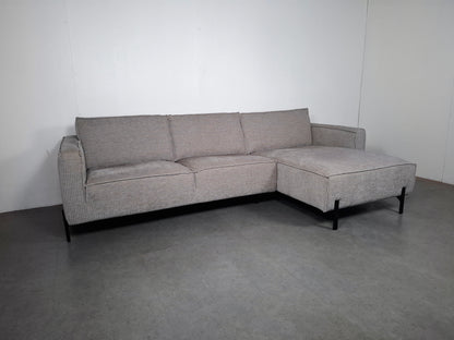 Moderne Rib Hoekbank | Licht grijs