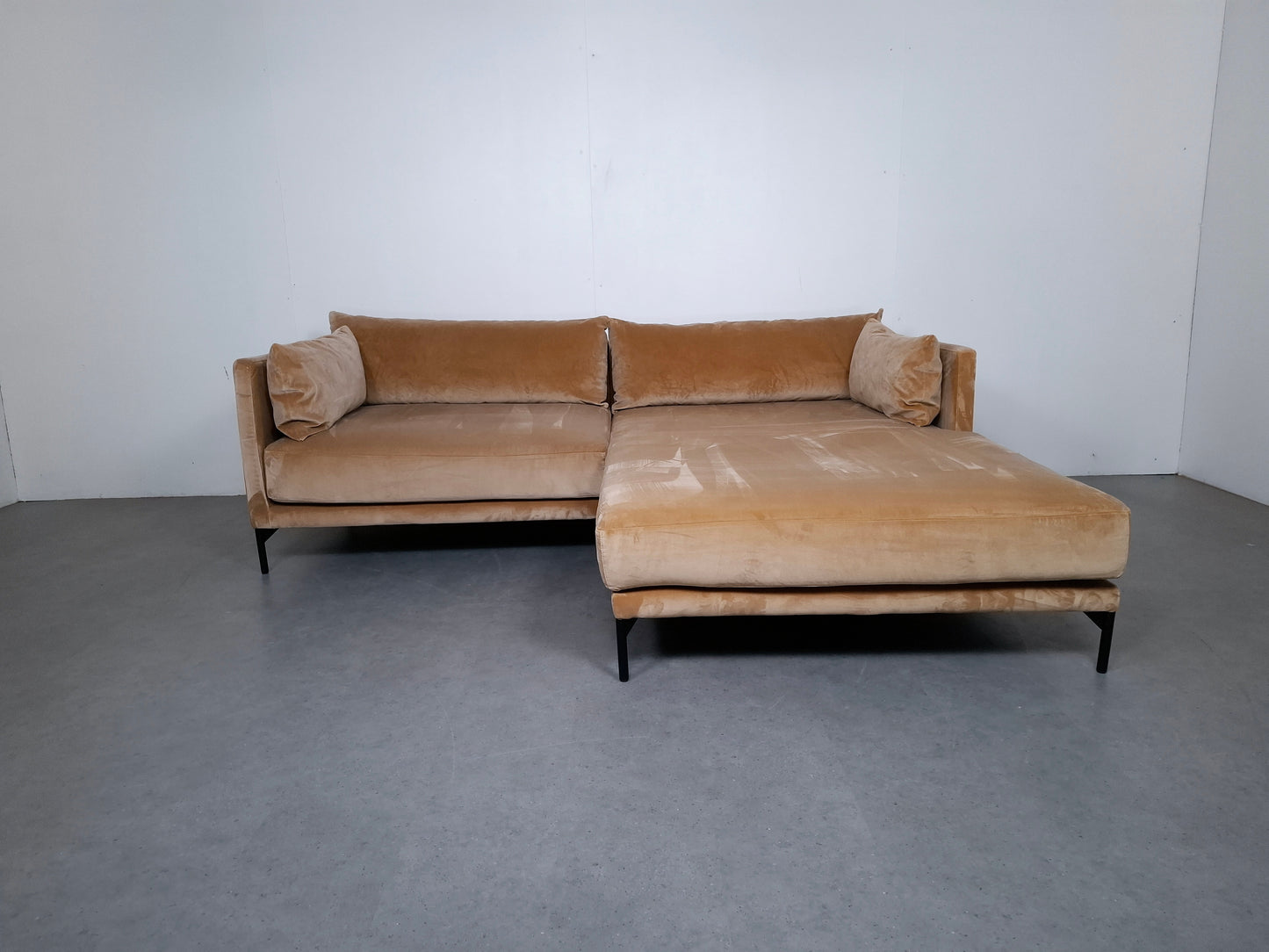 Sofacompany Hoekbank Velourse | Goud / creme