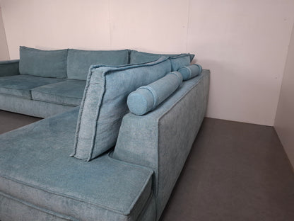 Hoogwaardige hoekbank | Licht blauw