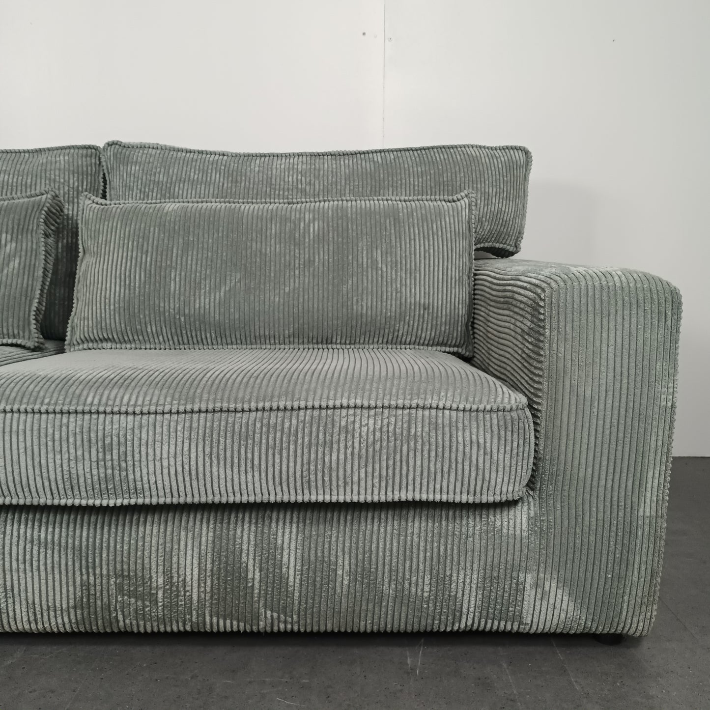 Royale Ribstof hoekbank | ijsblauw