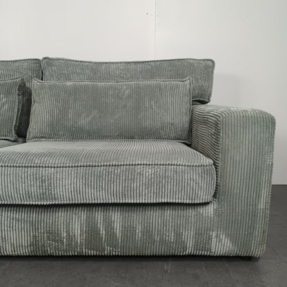 Royale Ribstof hoekbank | ijsblauw