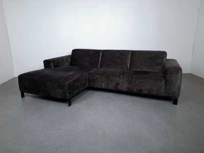 Velourse 3 zits bank met Stonewash | Grijs