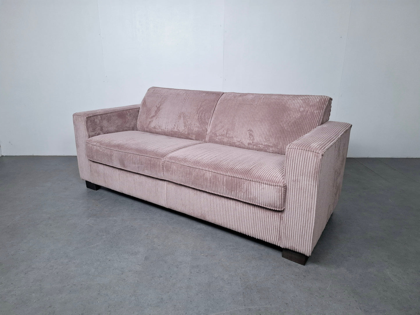 Zachte ribstof 2 zits bank | Roze