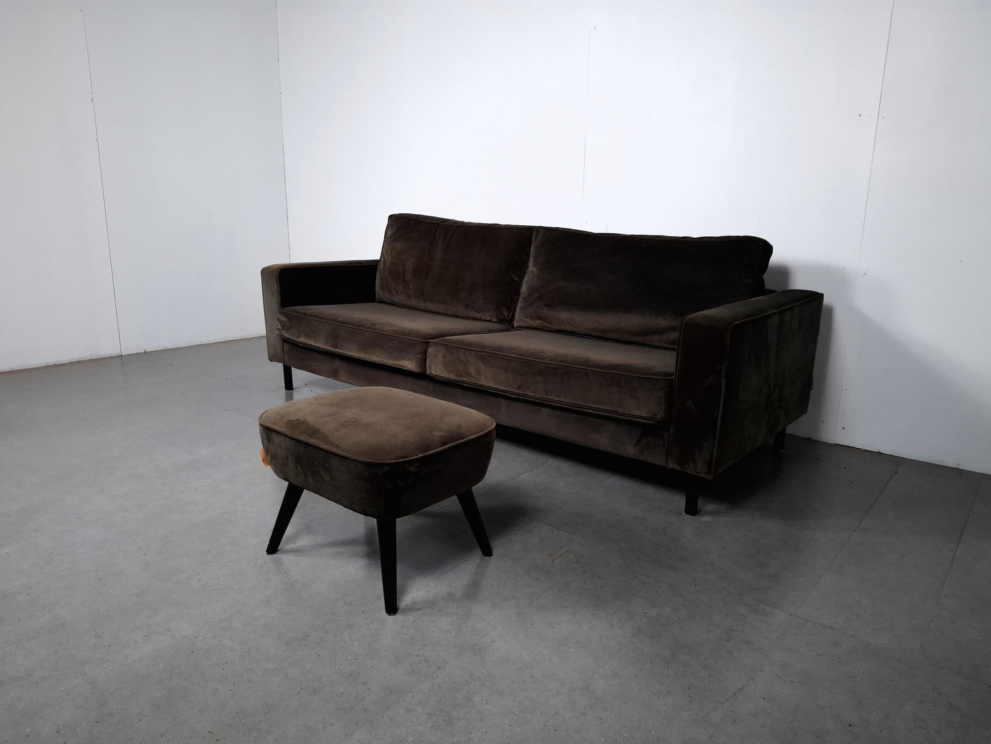 Woood Robin 3 zits Bank met Hocker | Warmgroen