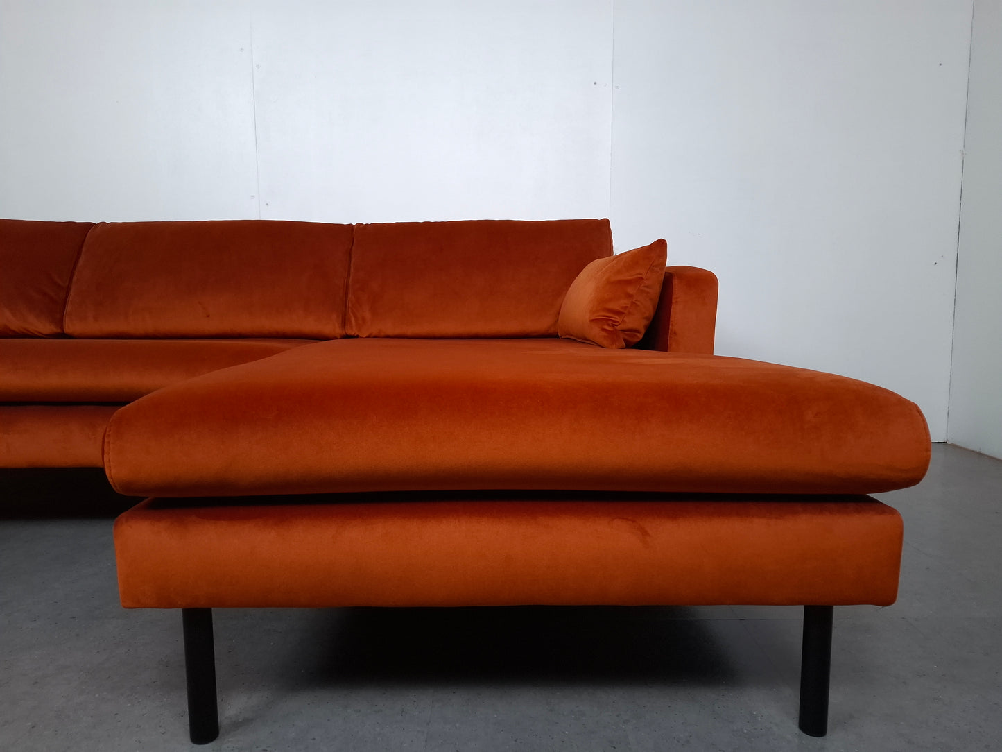 NOUS Living 3 zits hoekbank velvet | Oranje